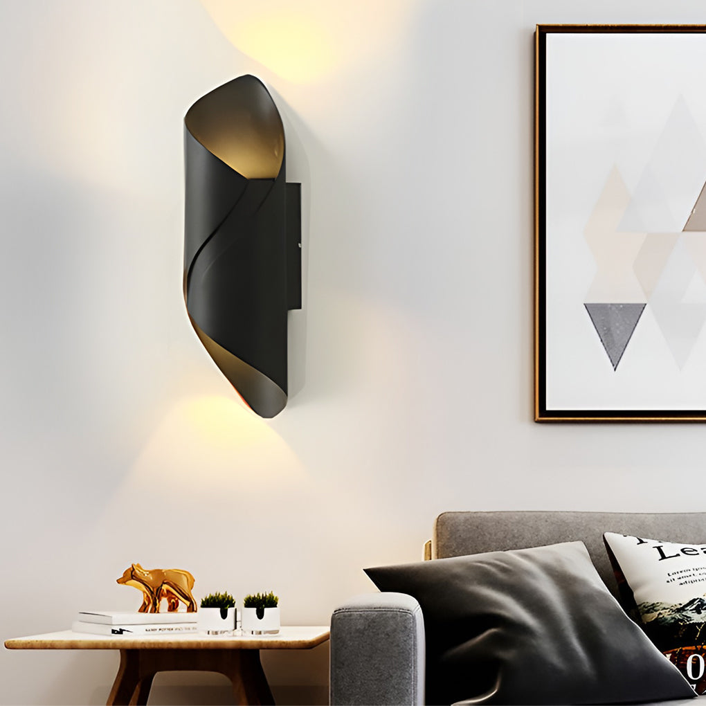 Wall light modern black aluminium outdoor sconce