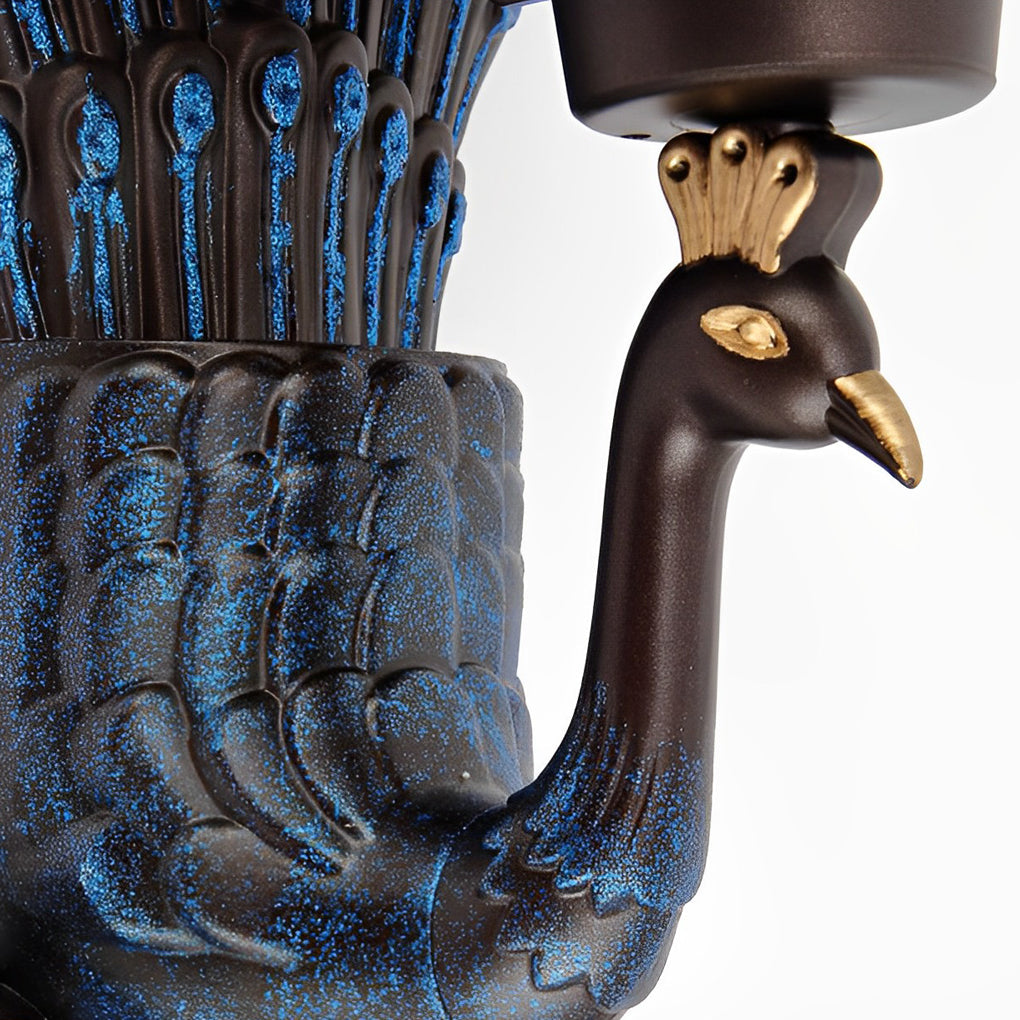 Outdoor Wall Light With Vintage Peacock Design