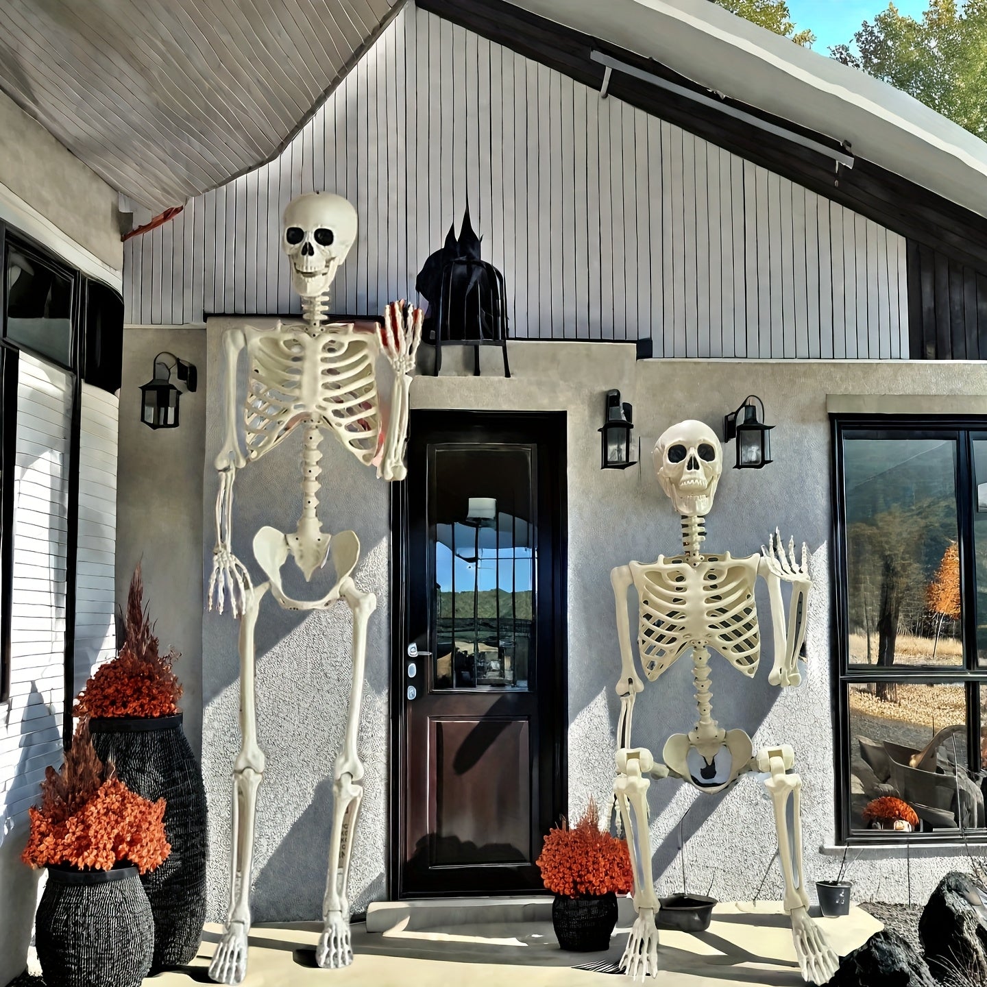 Decorazione Scheletro di Halloween Gigante da 12 Ft | Posabile per Esterni