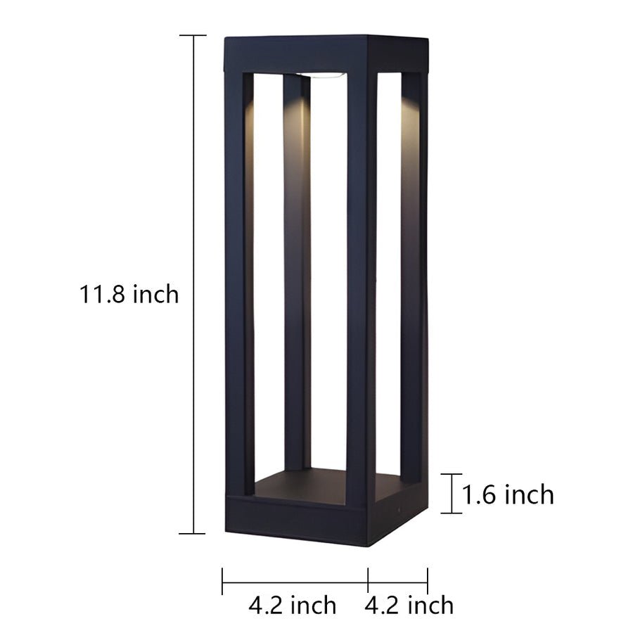 Paletto luminoso da giardino a LED per esterni in alluminio nero