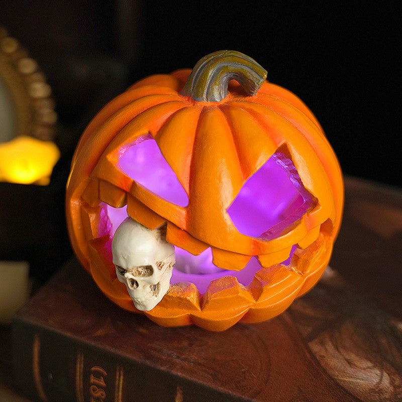 Decorazione di Halloween Zucca Intagliata Realistica Spaventosa | Prop Scheletro
