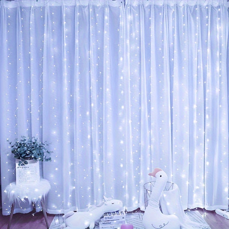 Luci a tenda Fairy USB con telecomando bianco caldo