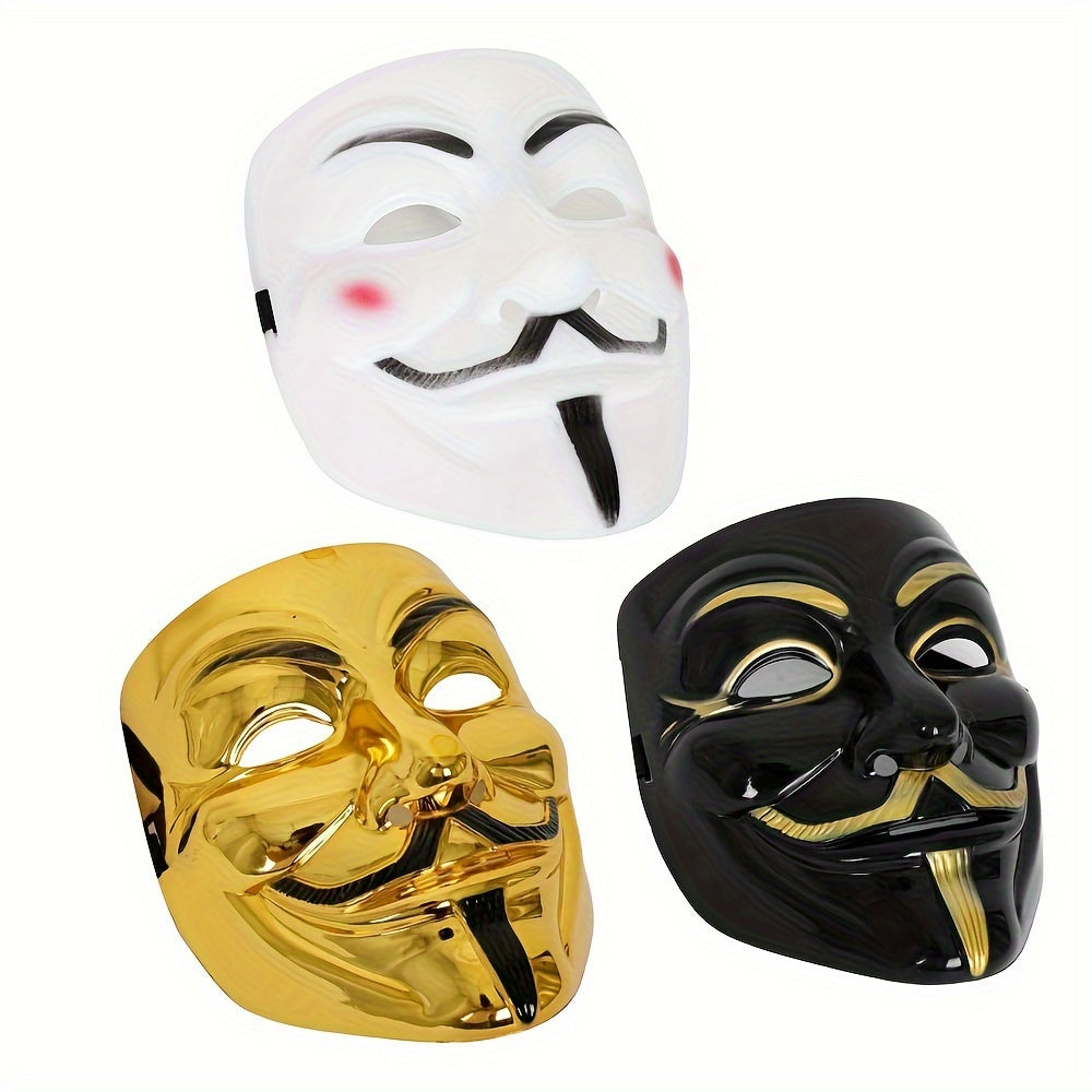 Men’s Full Face Plastic Halloween Mask | Anonymous Cosplay