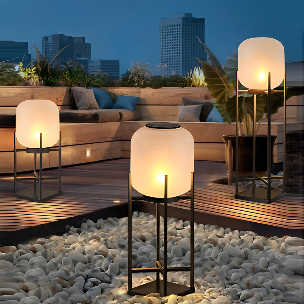 Lampada da terra per esterni con paralume in acrilico moderno