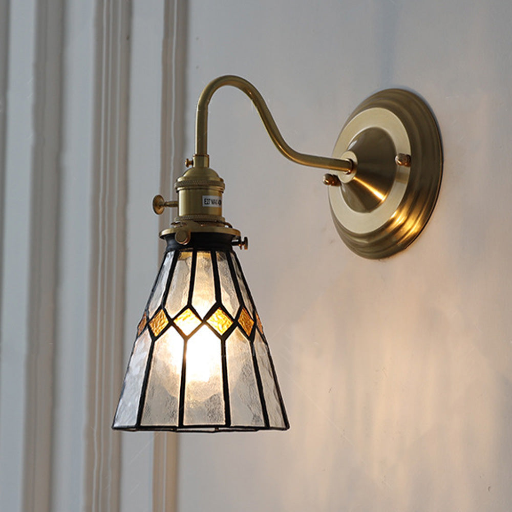 Wandleuchte mit Vintage-Glasschirm