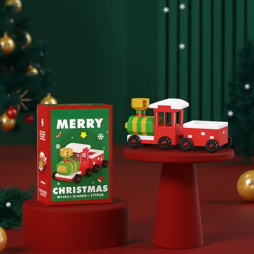 Set de Bloques de Construcción para Vacaciones Kit de Juguetes Creativos de Figuras Navideñas