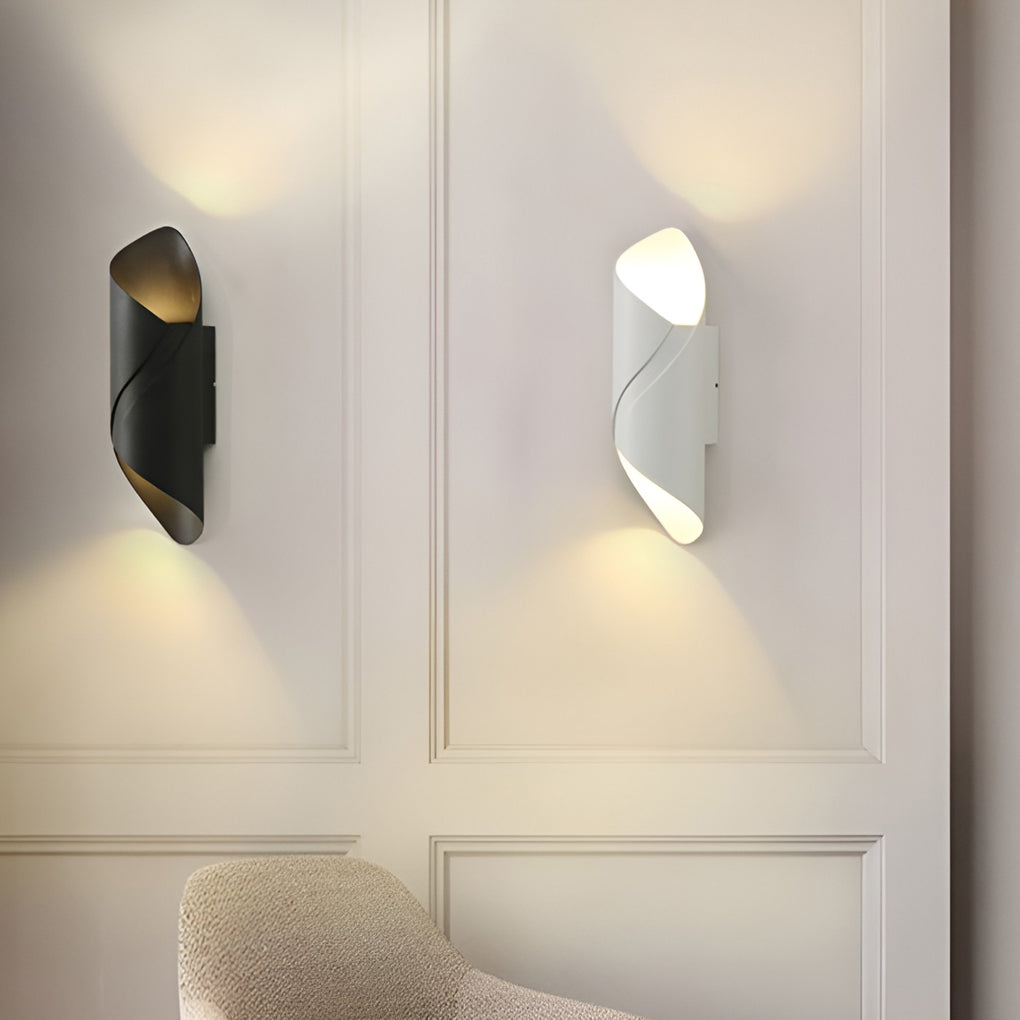 Wall light modern black aluminium outdoor sconce