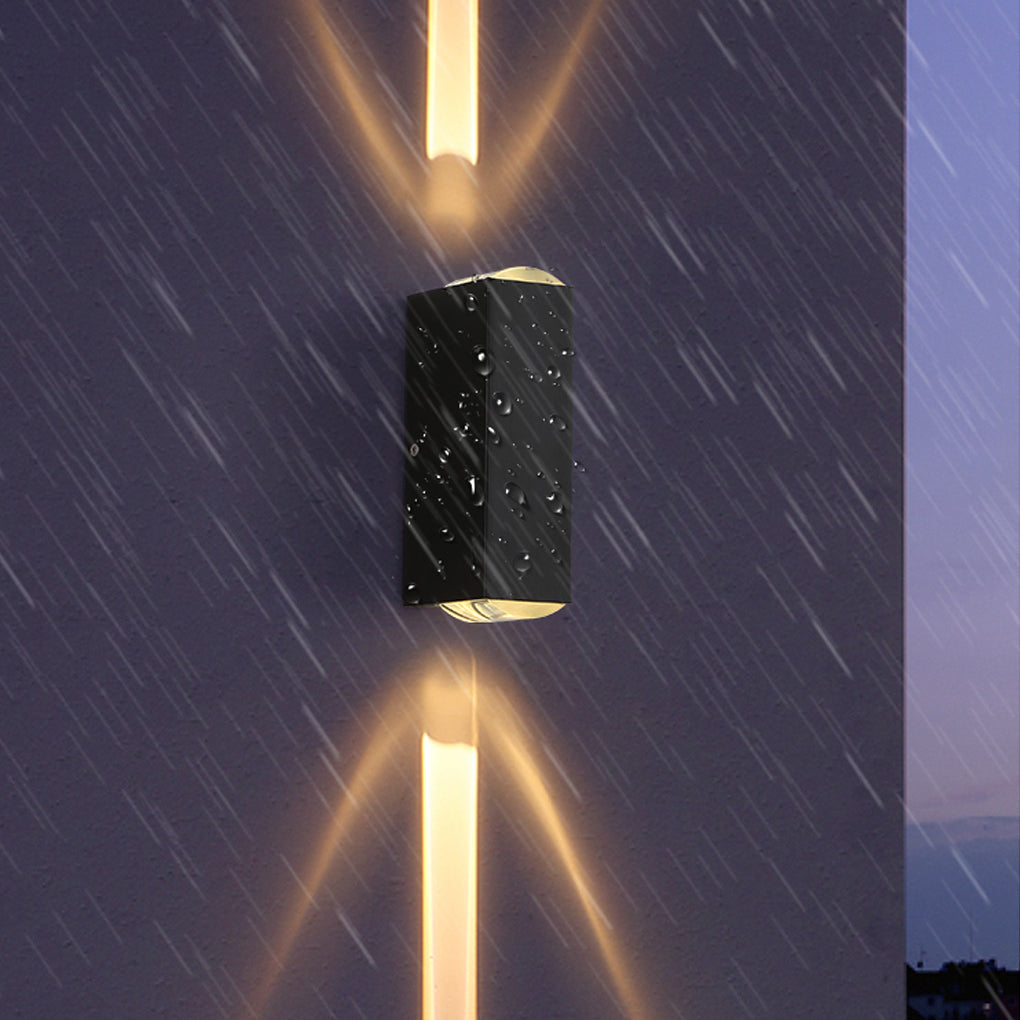 Aplique de pared LED de aluminio negro para exterior