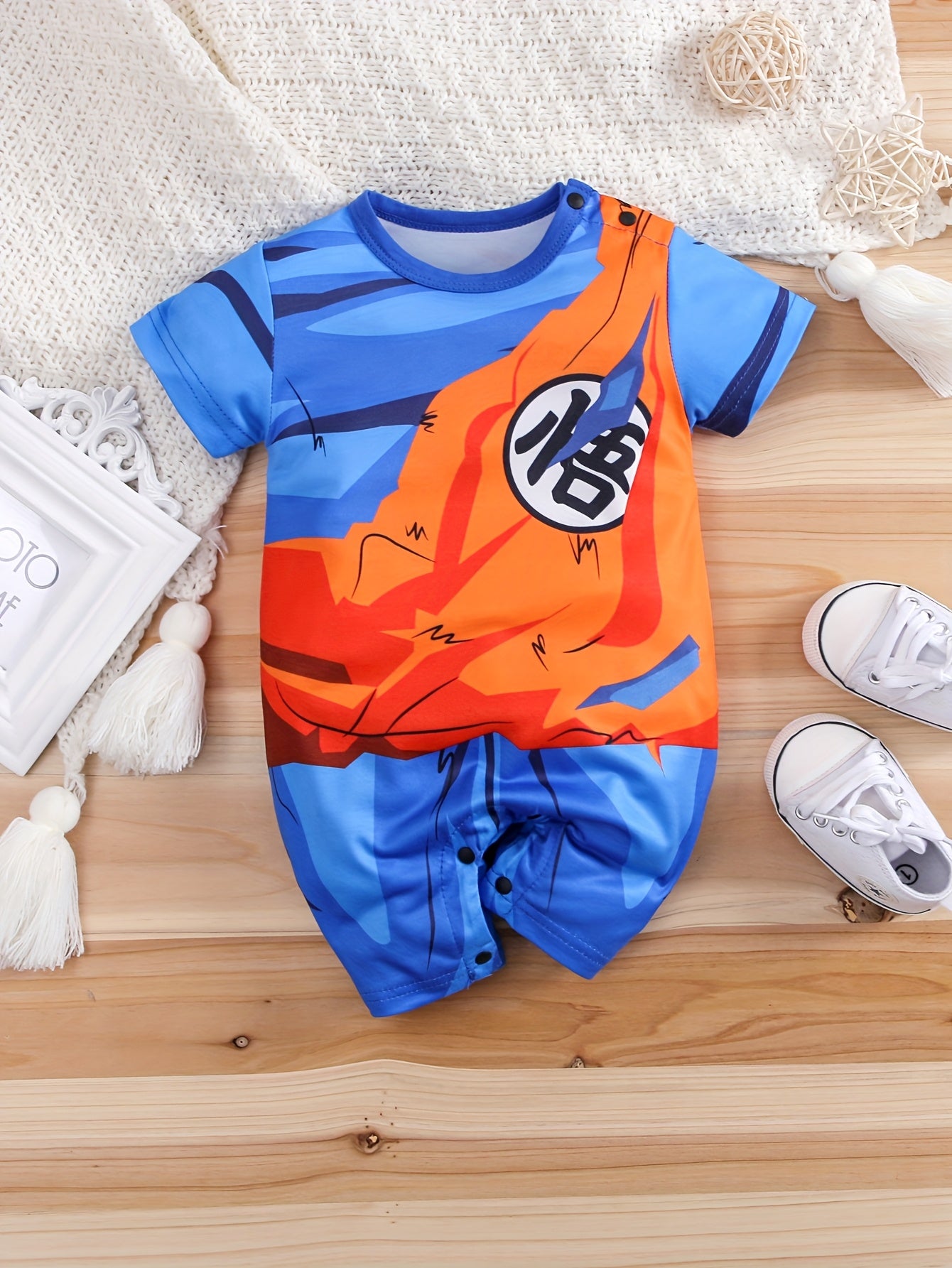 Baby Kurzarm Halloween Anime Kostüm Strampler | Druckknopfverschluss