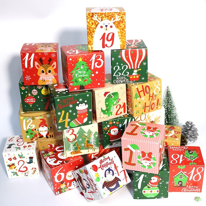 Set Calendario dell'Avvento Natalizio con Scatole Regalo
