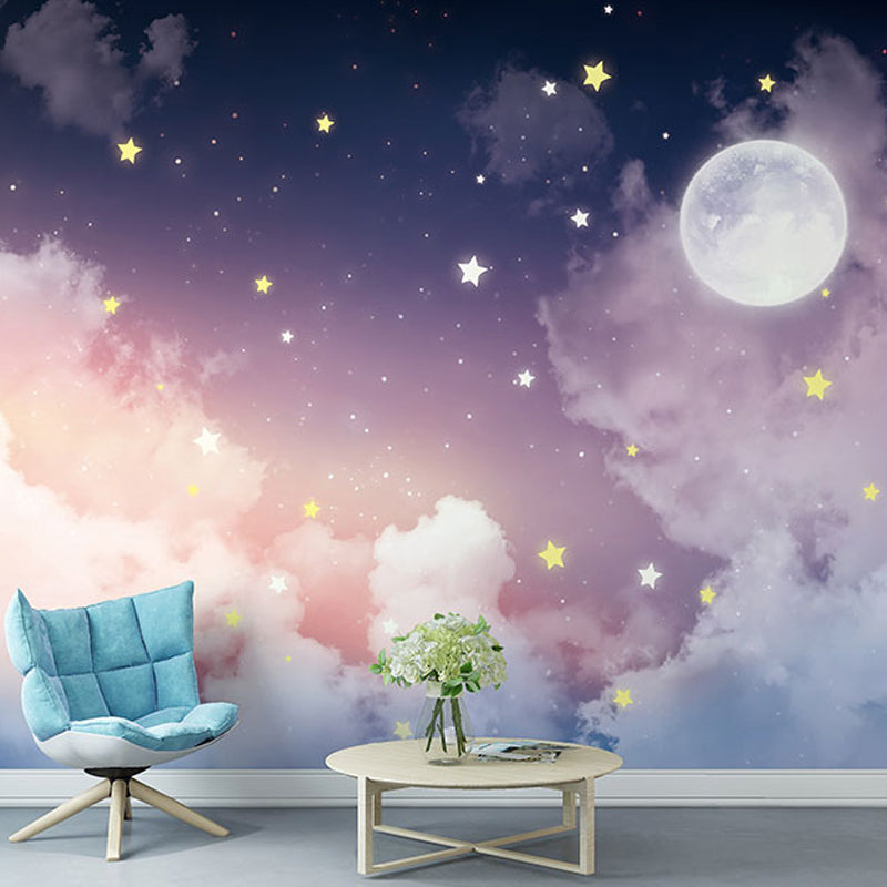 Papier peint mural moderne Lune Étoile Art mural