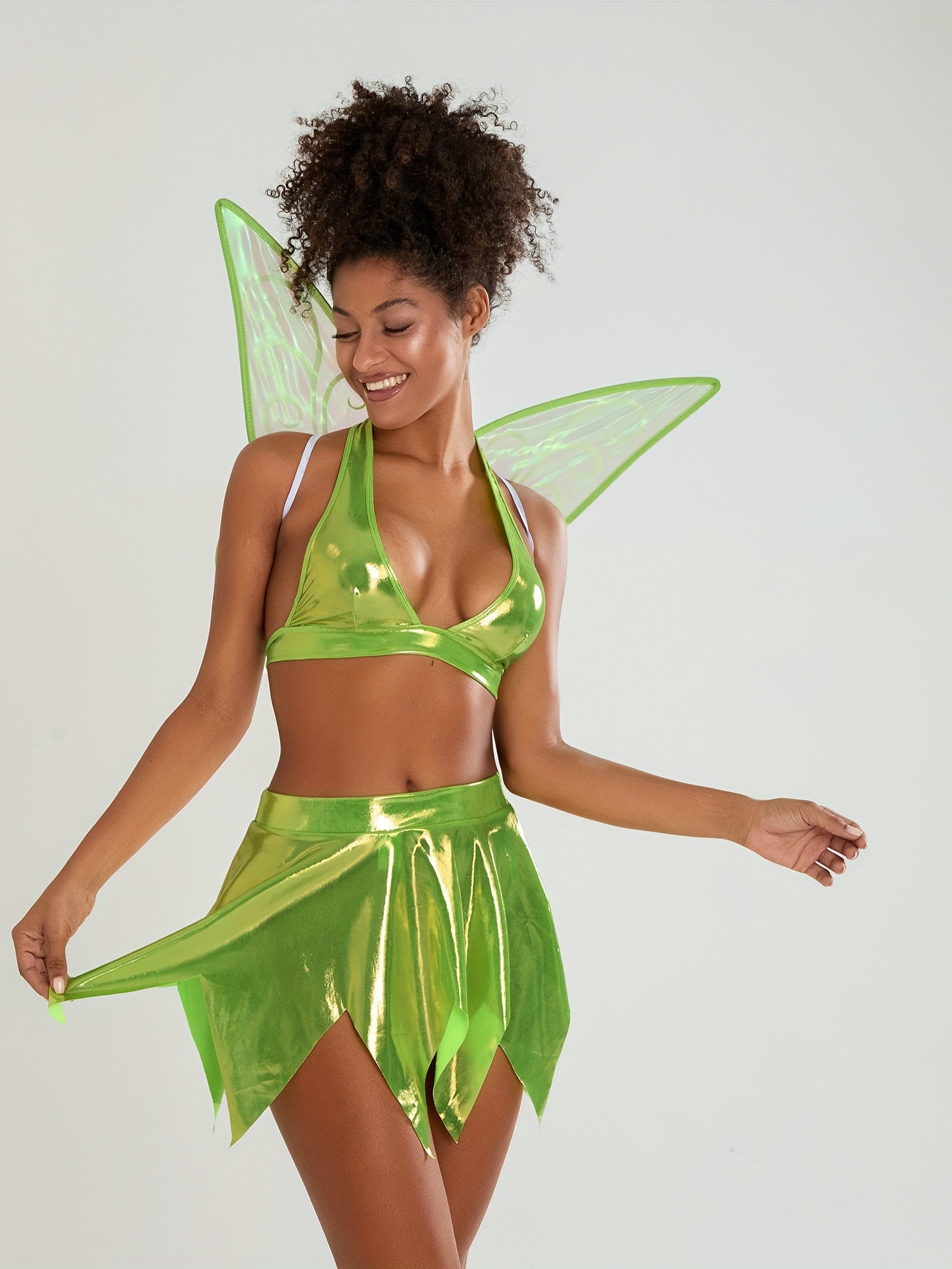 Women Two Piece Fairy Halloween Costume Set | Halter Mini