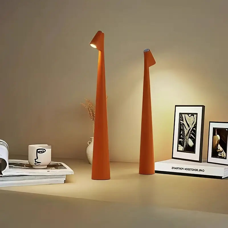 Table Lamp Modern Red Metal LED Light