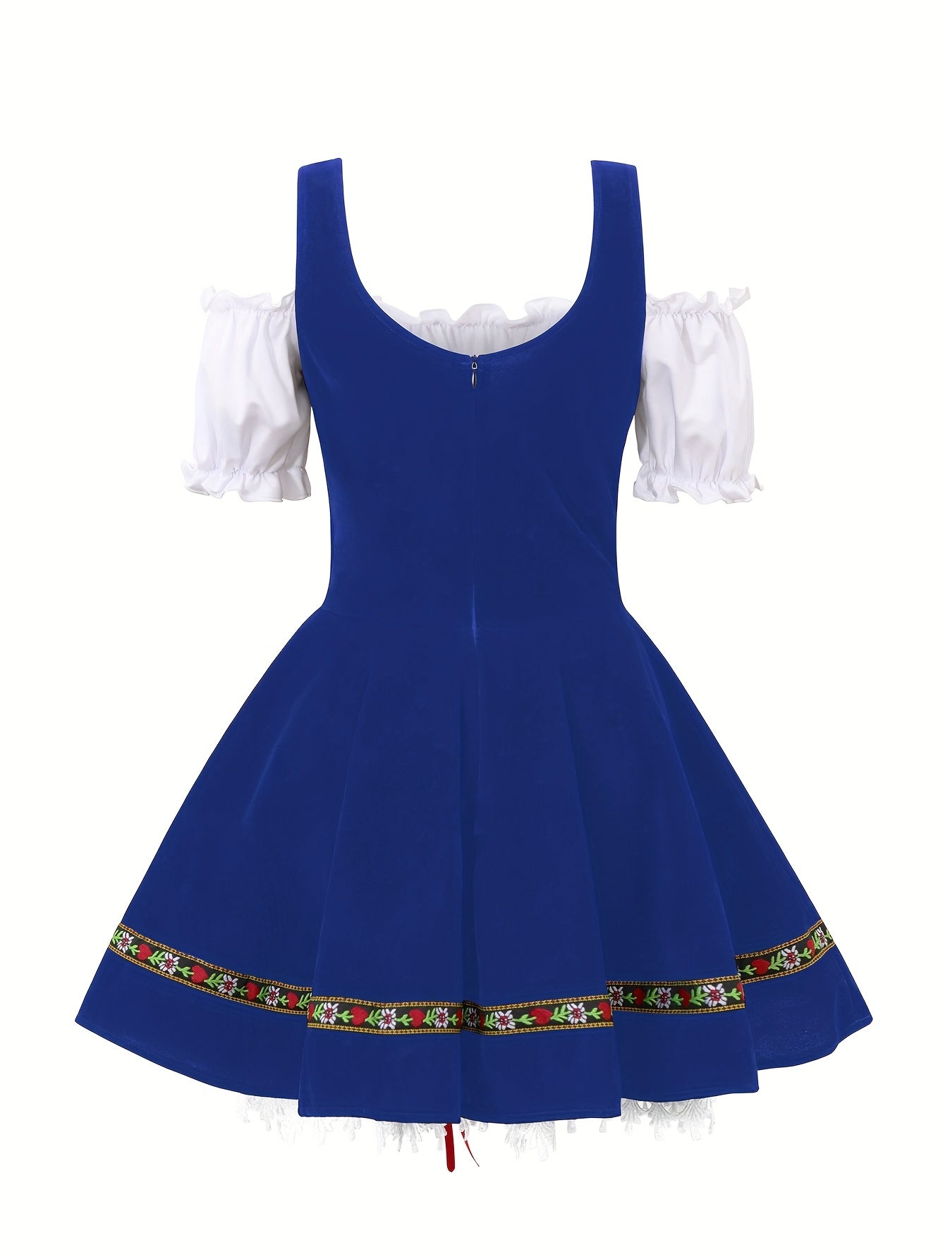 Sukienka damska plus size bawarski kostium na Halloween | Mini z bufkami