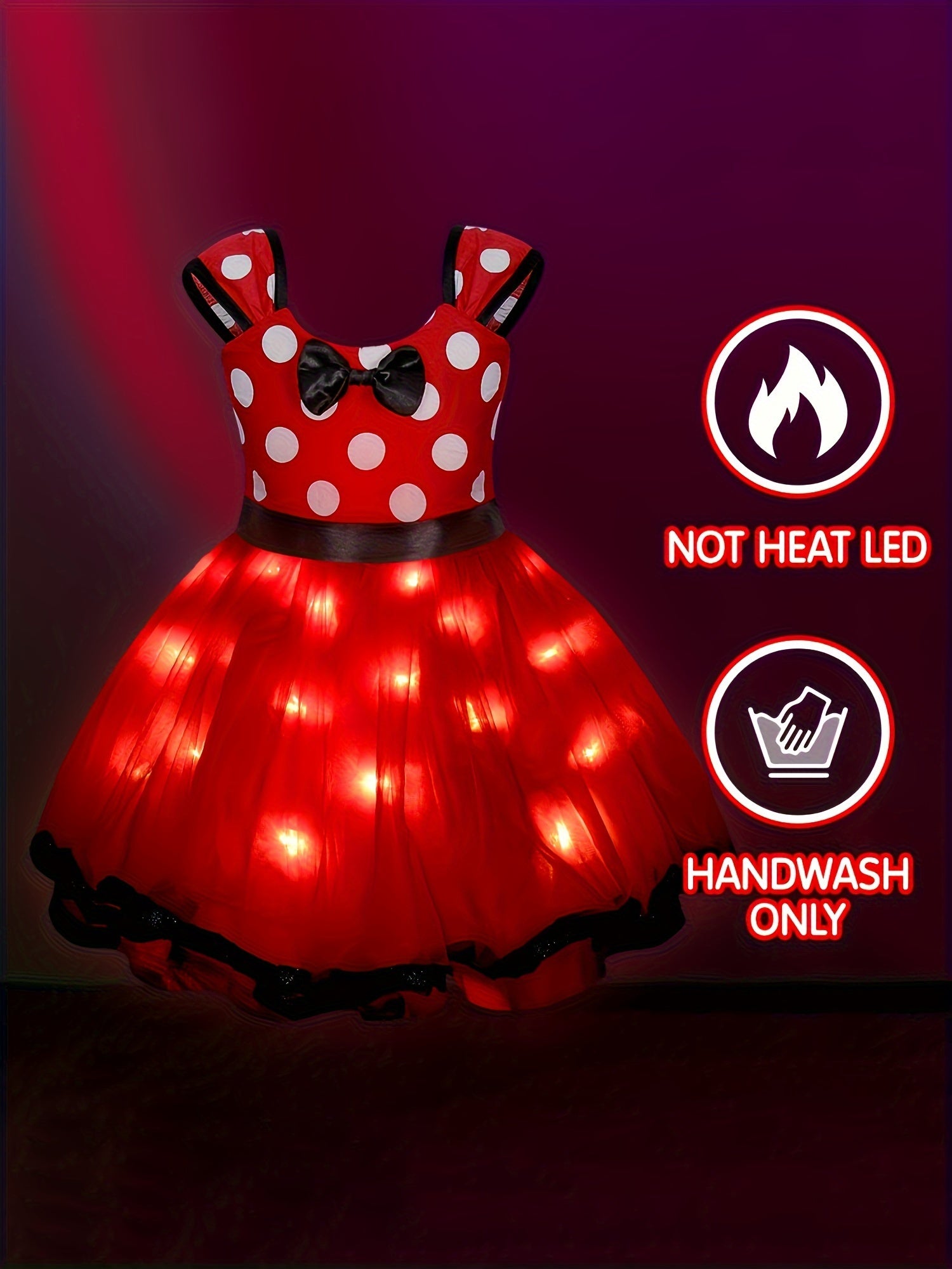 Mädchen Leuchtendes Halloween-Mauskostüm Kleid | Mini
