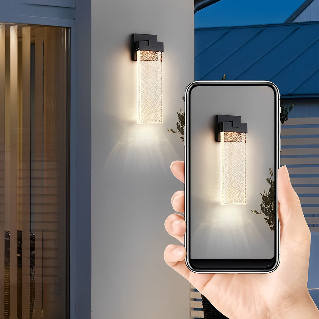 Outdoor Wall Light Modern Crystal Waterproof Sconce