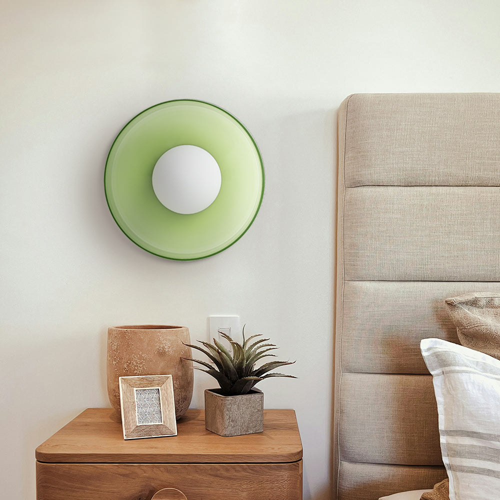 Lampada da soffitto moderna con struttura rotonda in vetro