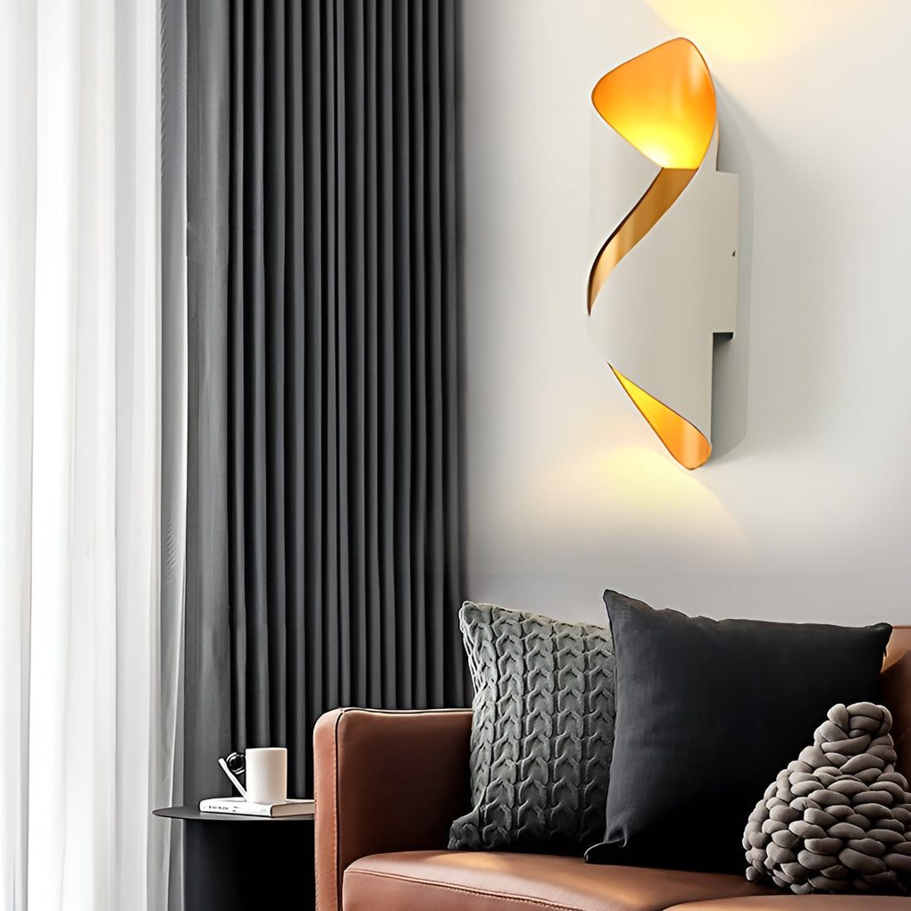 Wall light modern black aluminium outdoor sconce
