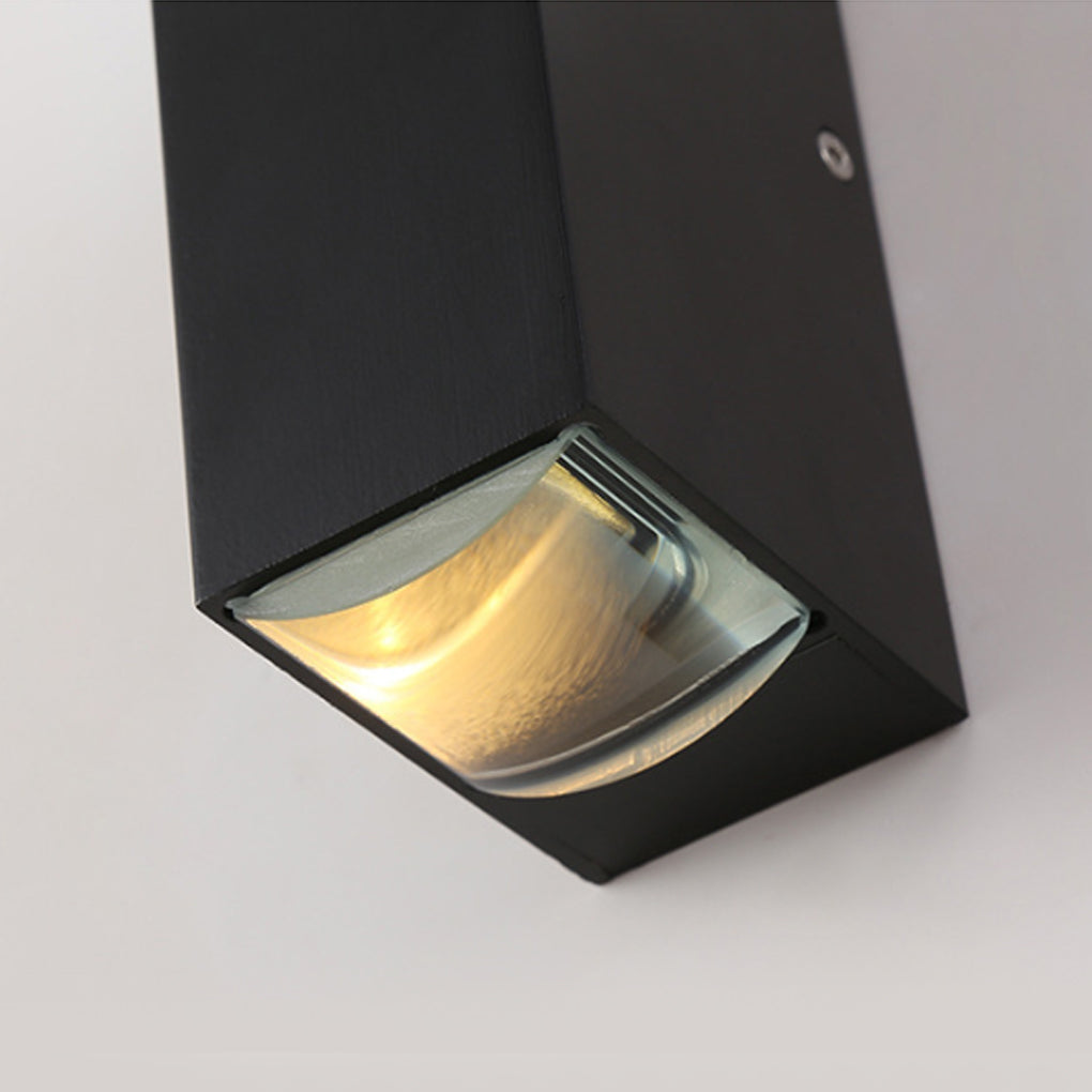 Aplique de pared LED de aluminio negro para exterior