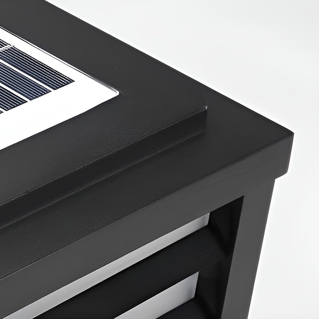 Zewnętrzna solarny LED lampa na słupek ogrodzeniowy czarna