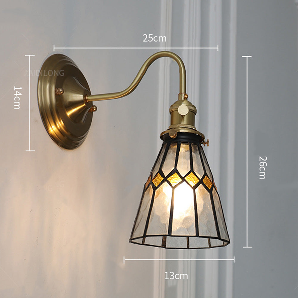 Wandleuchte mit Vintage-Glasschirm