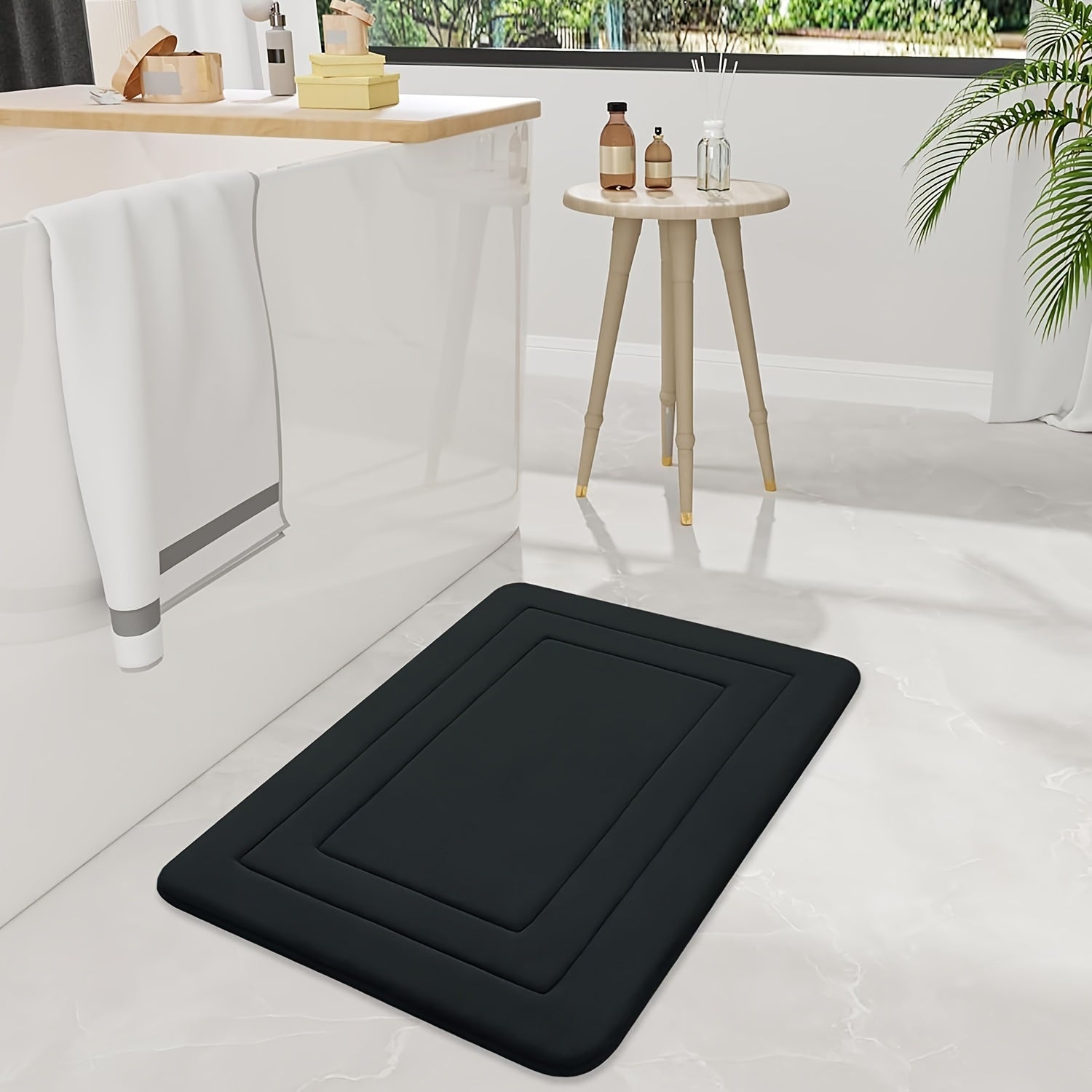 Alfombrilla de baño con acolchado de espuma viscoelástica para mayor comodidad