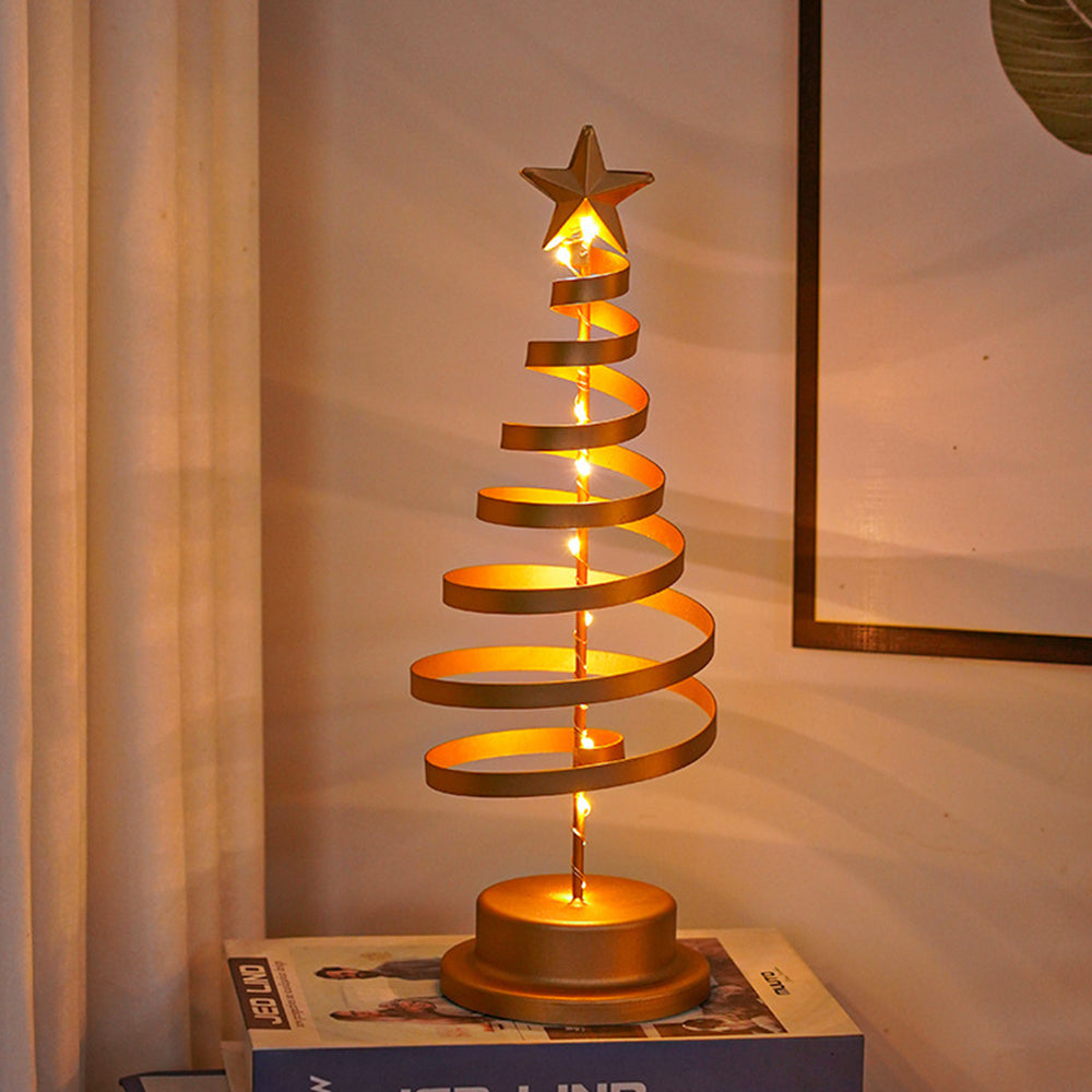 Lámpara de mesa con luces LED y árbol de metal