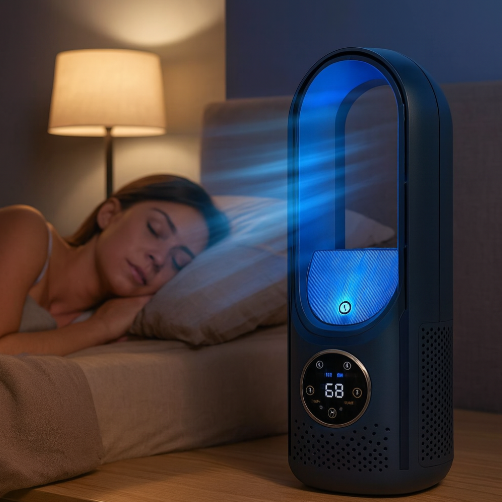 Condizionatore d'aria portatile senza pale, silenzioso ed efficiente dal punto di vista energetico