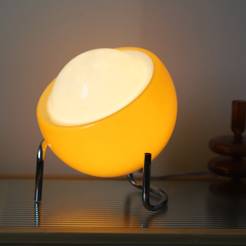 Lámpara de mesa retro de cristal LED para mesita de noche