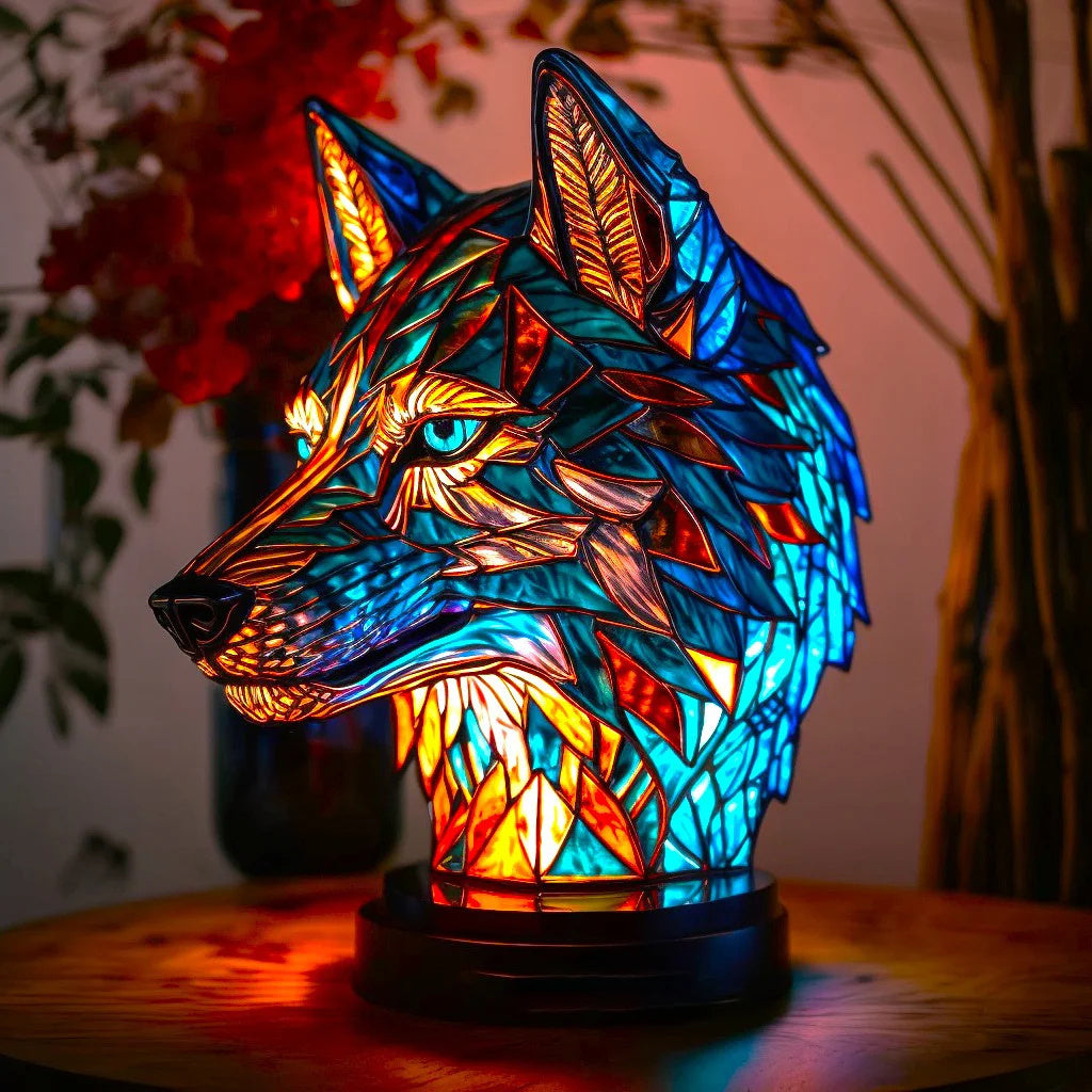 Lámpara de animal de vidrio teñido para decoración del hogar