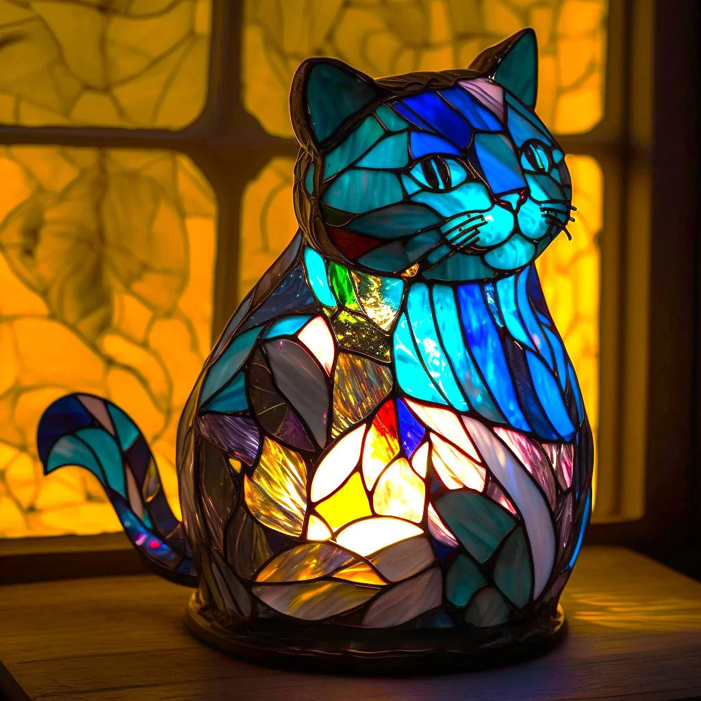 Lámpara de animal de vidrio teñido para decoración del hogar