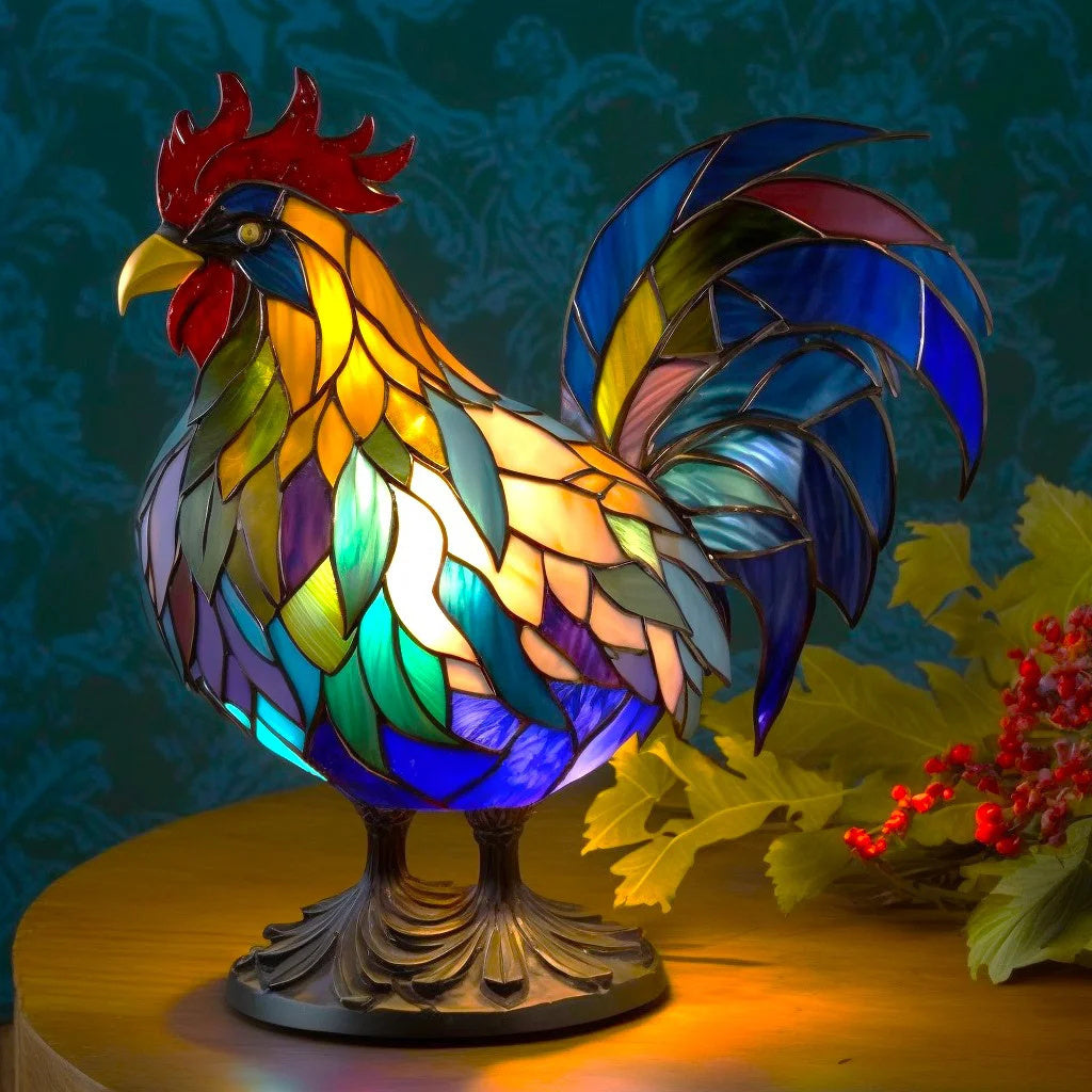Lámpara de animal de vidrio teñido para decoración del hogar