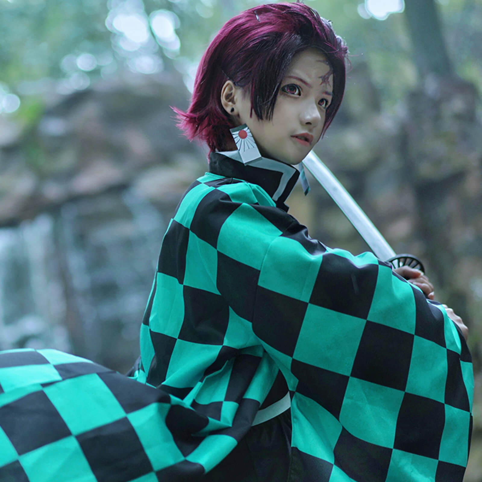 Disfraz de Halloween de Cosplay de Anime | Uniforme con Capa de Kimono