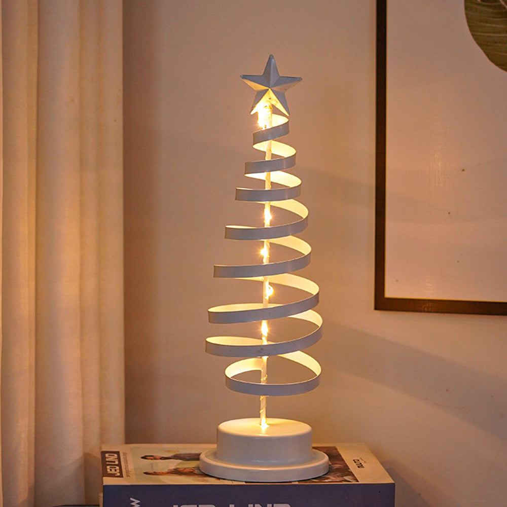 Lámpara de mesa con luces LED y árbol de metal