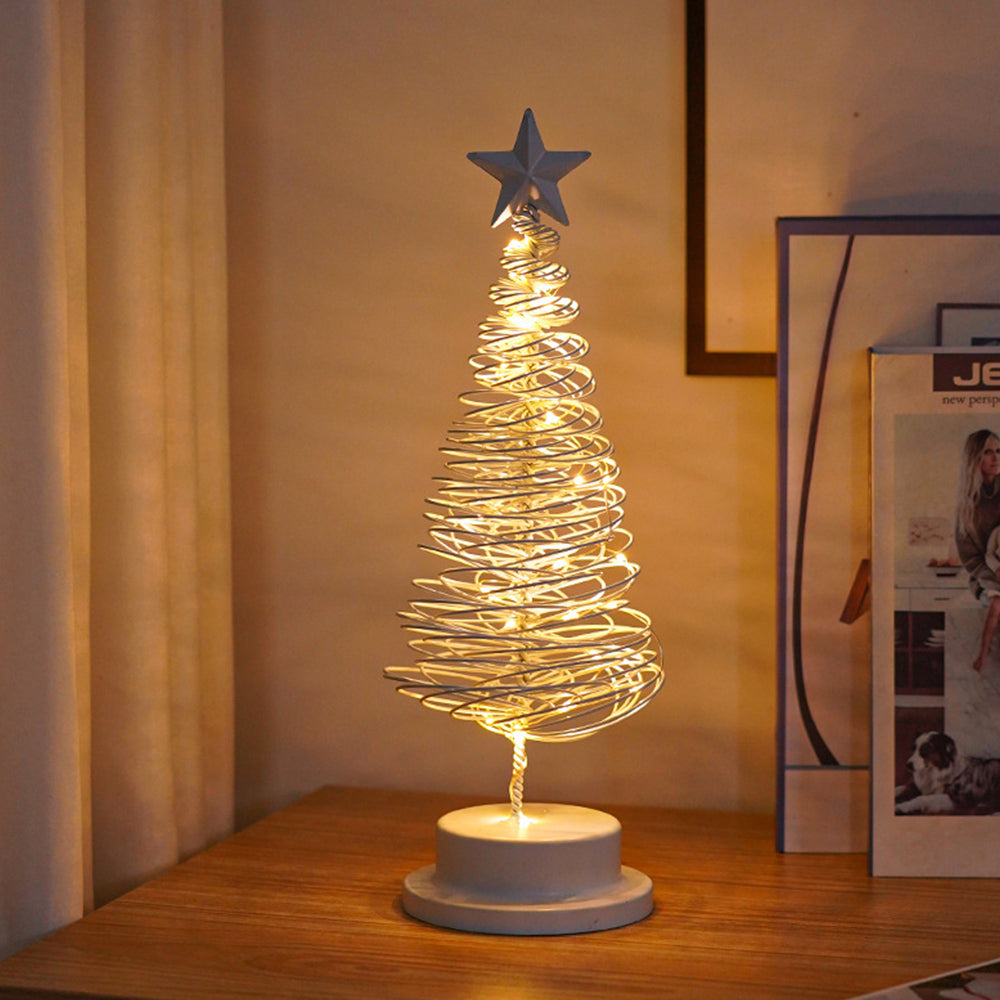 Lámpara de mesa con luces LED y árbol de metal