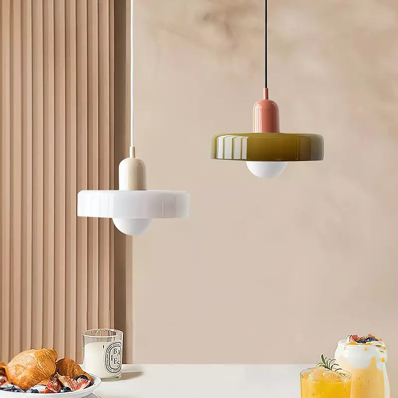 Lampada a sospensione in vetro colorato per case moderne