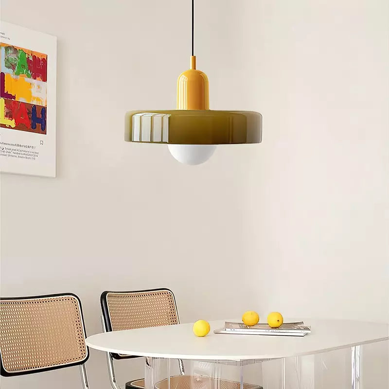 Lampada a sospensione in vetro colorato per case moderne