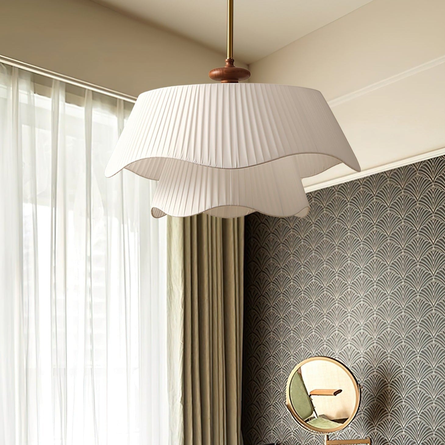 Pendant Light Vintage Fabric Ceiling Fixture