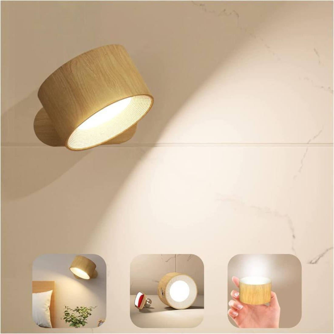 Lámpara de pared LED moderna inalámbrica y recargable