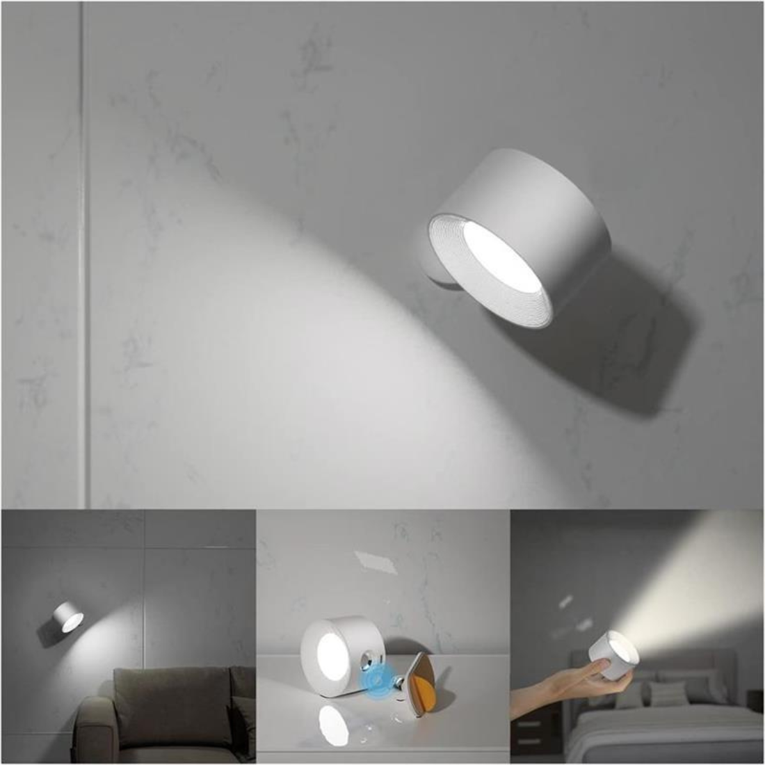Lámpara de pared LED moderna inalámbrica y recargable