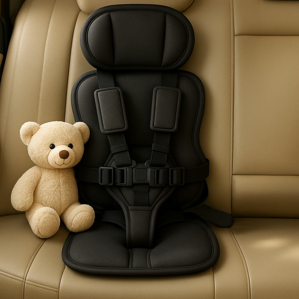 Booster Seat Safety Harness Padded Travel Car Seat Portable Slim Compact
