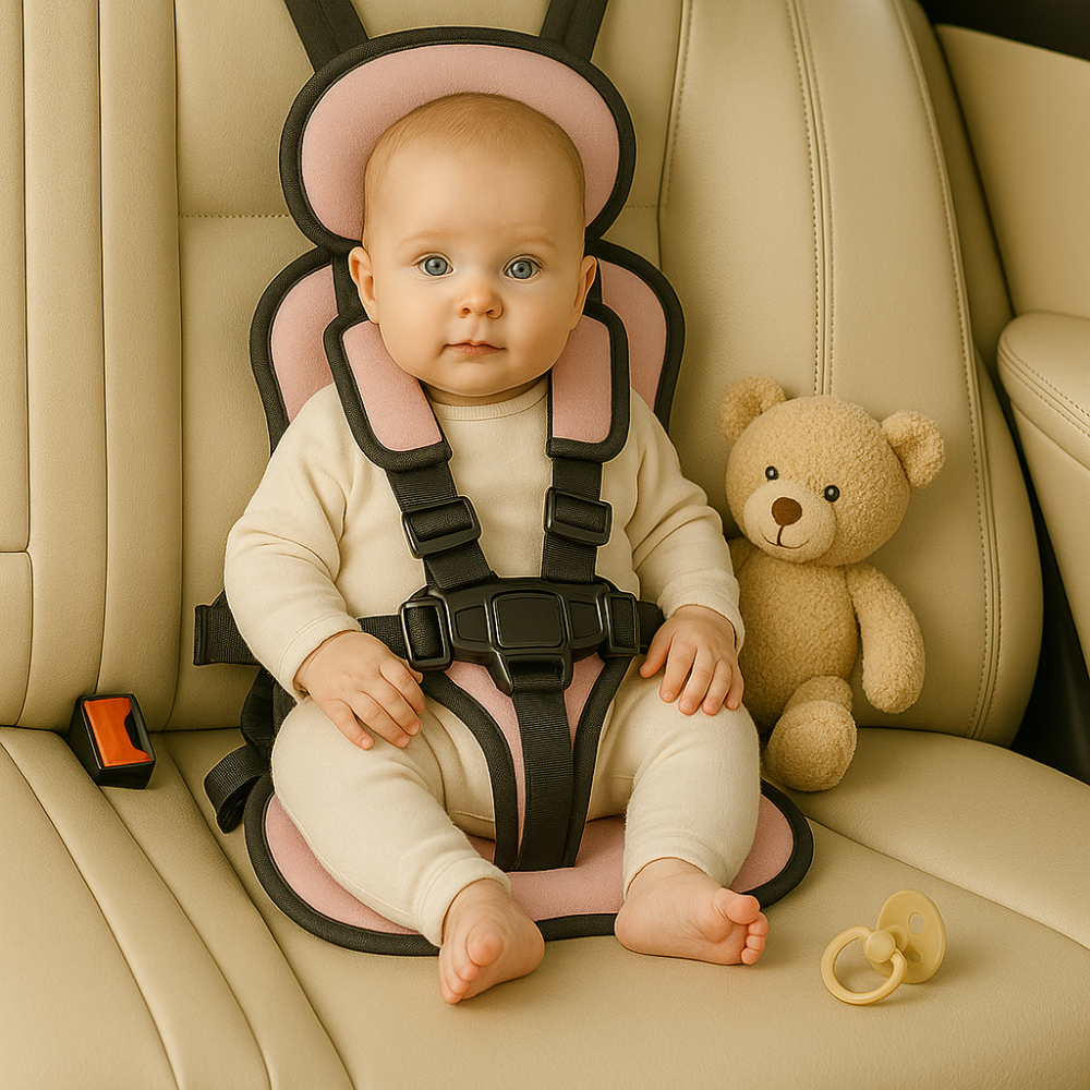 Booster Seat Safety Harness Padded Travel Car Seat Portable Slim Compact