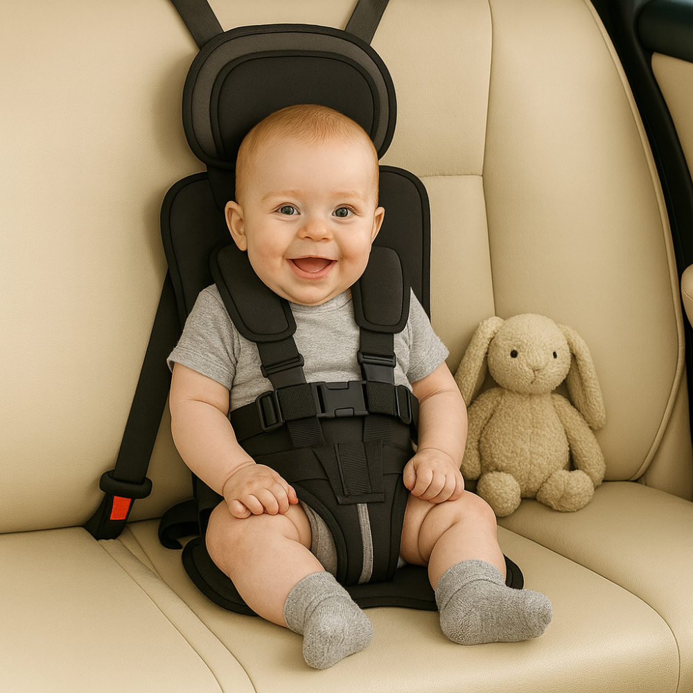 Booster Seat Safety Harness Padded Travel Car Seat Portable Slim Compact
