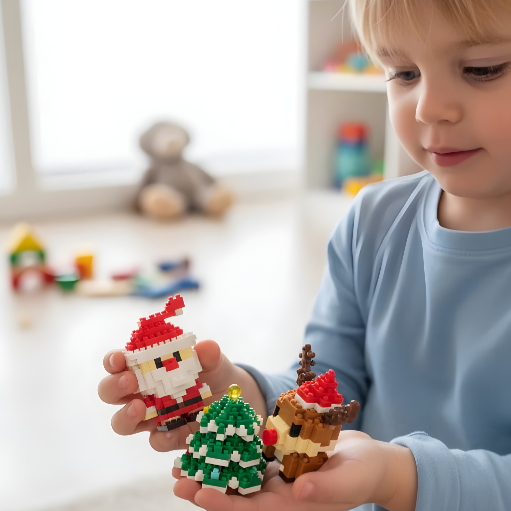 Set de Bloques de Construcción para Vacaciones Kit de Juguetes Creativos de Figuras Navideñas