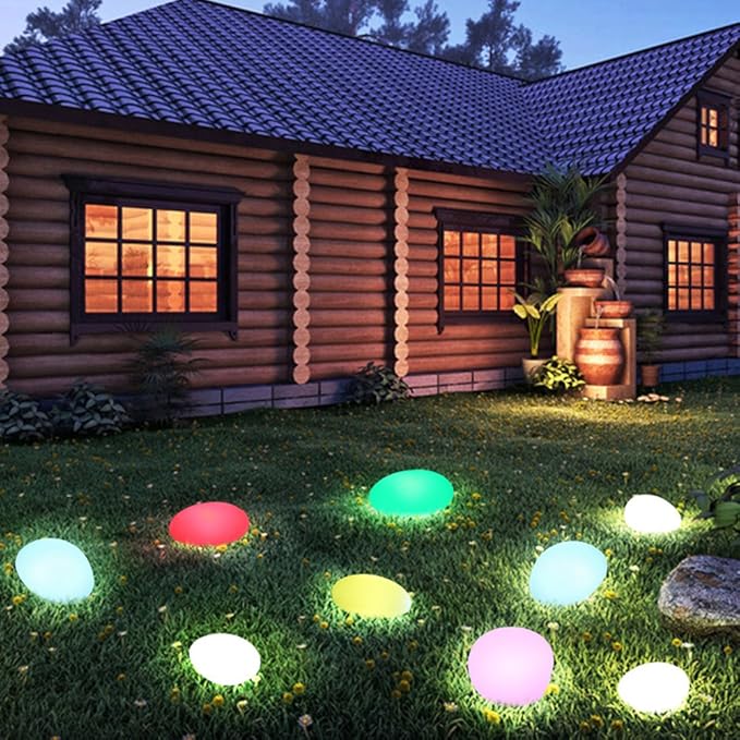 Garden lights waterproof LED stone effect