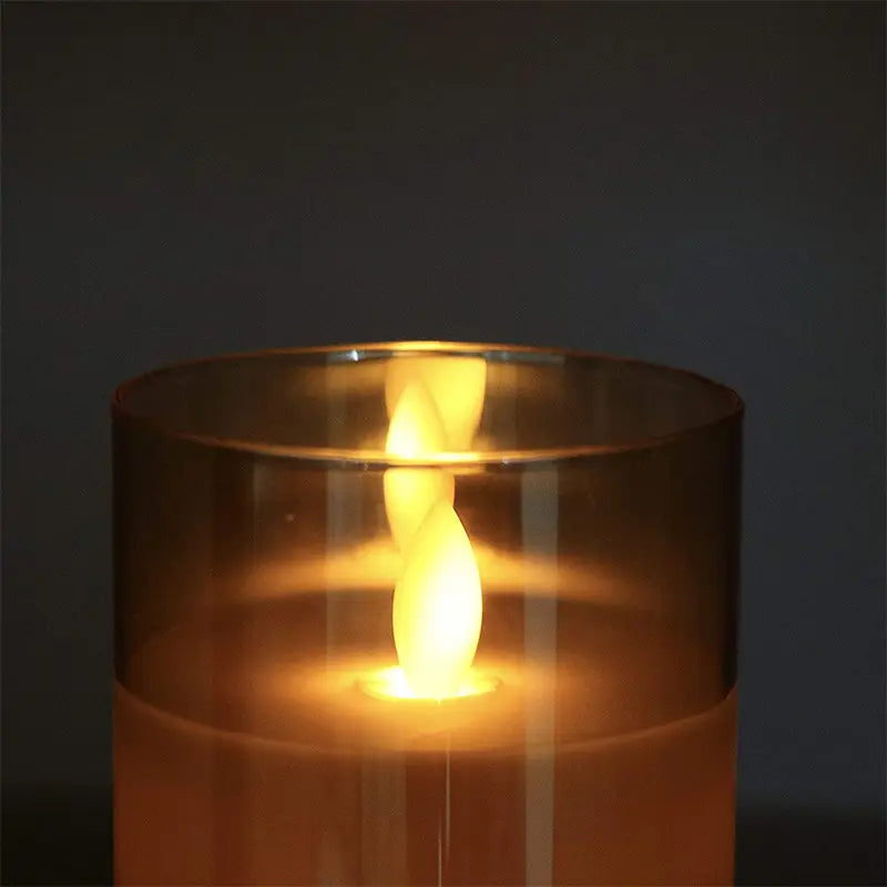 Velas LED de vidrio parpadeantes sin llama juego