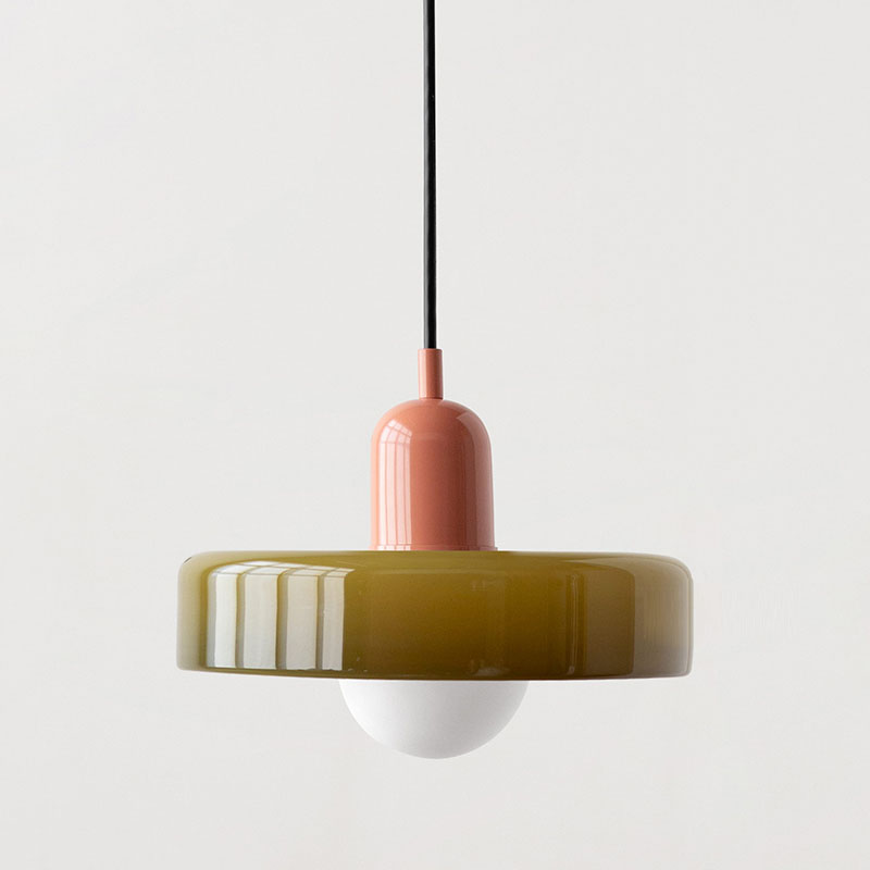 Lampada a sospensione in vetro colorato per case moderne