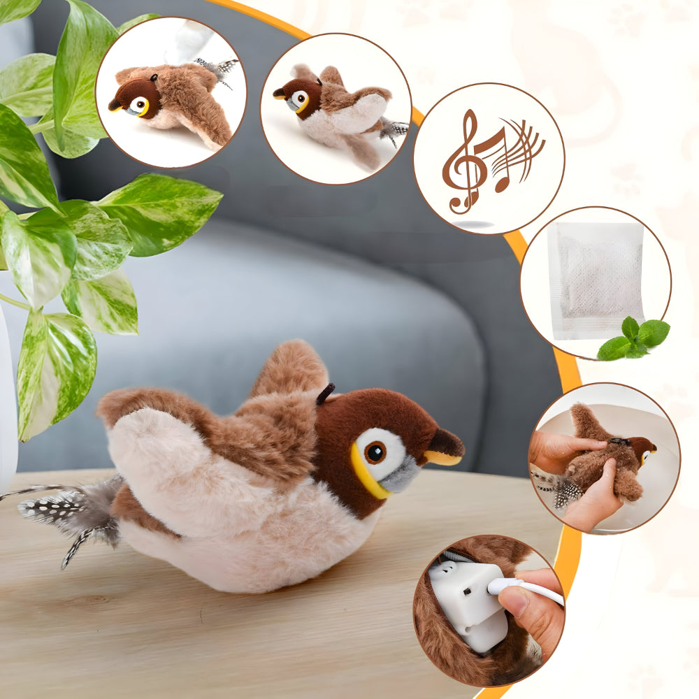 Cat Toy Plush Bird Chirping Sound