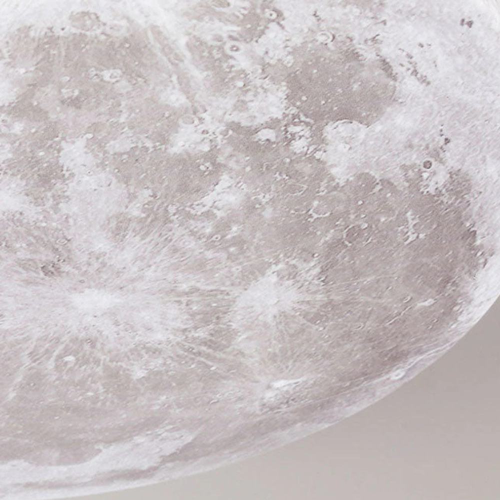 Plafonnier Lune 3D LED Dimmable Métal Luminaire de Chambre