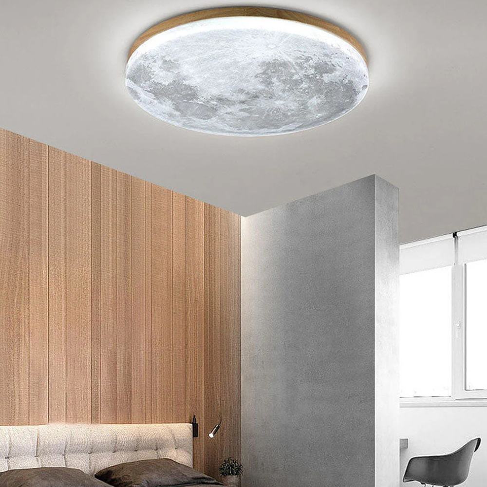 Ceiling Light 3D Moon LED Dimmable Metal Bedroom Fixture